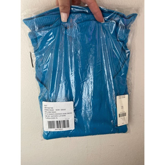Anthropologie Layered Cutout Tank in Blue Size XL NWT - Picture 4 of 6